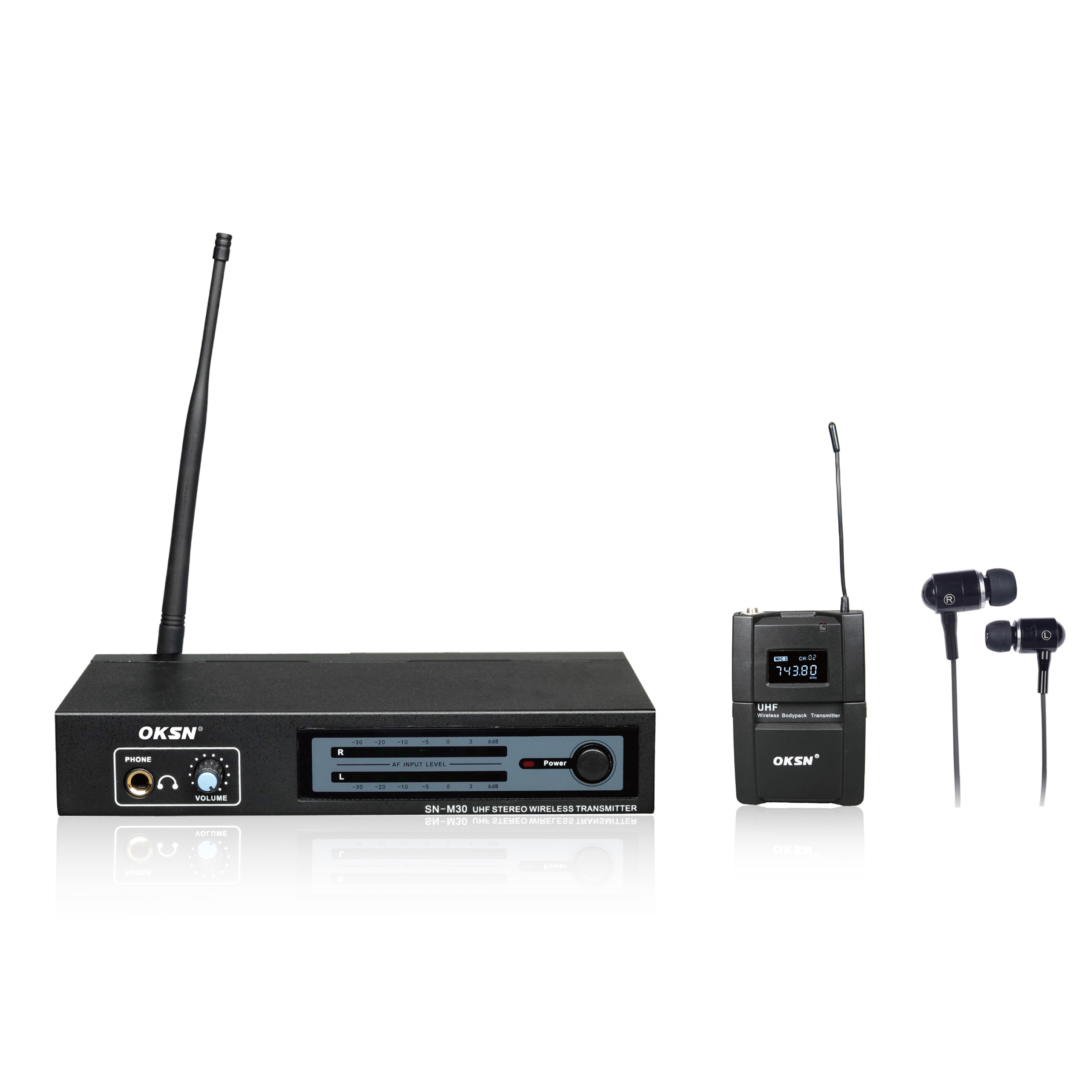 SN-M30 en el oído UHF PLL systerms monitor de estéreo